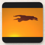 Great Blue Heron Sunset Drink Coasters