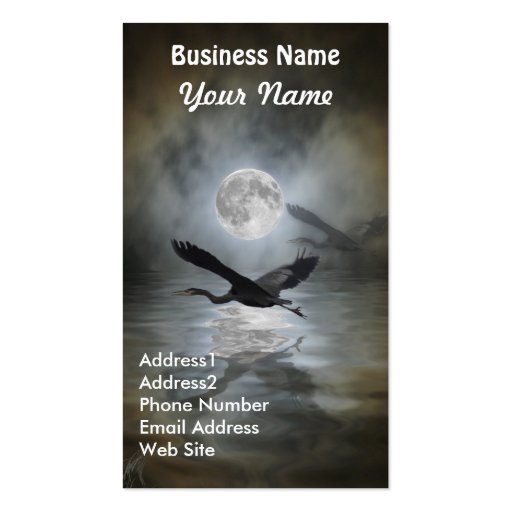 Great Blue Heron Wildlife Business Card (front side)
