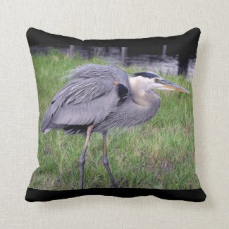 Great Blue Heron's Territory Throw Pillows