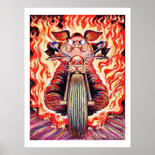 Great Boars Afire Poster print