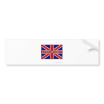 'Great Britain' ambigram on a British flag bumper stickers