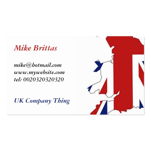 Great Britain, Mike Brittas, mike@hotmail.comww... Business Cards (front side)