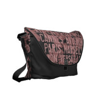 Great Cities of France Urban Grunge Dirty Pink Messenger Bag