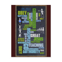 Great Commission Mathew 28 Chalkboard Post Card