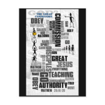 Great Commission Mathew 28 (v2) postcards by word_clouds Great Commission Mathew 28 (v2) postcards