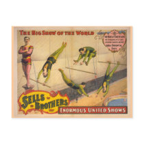 Great Costellos Trapeze Show Circus Poster postcards by ZephyrusBooks Great Costellos Trapeze Show Circus Poster postcards
