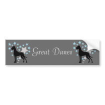 Great Dane and a Star Heart Bumper Sticker