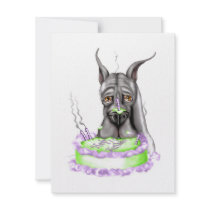 Great Dane Black Birthday Cake Face invitations by DanesRUs Great Dane Black Birthday Cake Face invitations