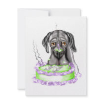 Great Dane Black UC Birthday Cake invitations by DanesRUs Great Dane Black UC Birthday Cake invitations
