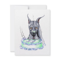 Great Dane Blue Birthday Cake Face invitations by DanesRUs Great Dane Blue Birthday Cake Face invitations