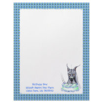 Great Dane Blue Birthday Cake Face letterhead by DanesRUs Great Dane Blue Birthday Cake Face letterhead