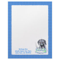 Great Dane Blue UC Birthday Cake Face letterhead by DanesRUs Great Dane Blue UC Birthday Cake Face letterhead