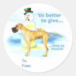 Great Dane BTG Brindle UC Gift Tags Round Sticker