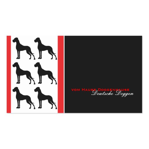 Great Dane Cards Business Cards (front side)
