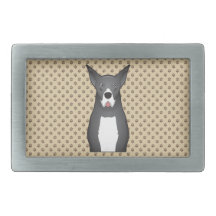 Great Dane Cartoon Rectangular Belt Buckles