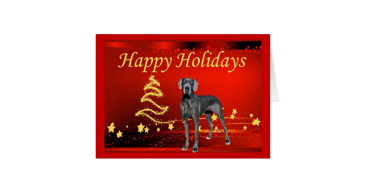 Great Dane Christmas Card Stars | Zazzle