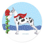 Great Dane Christmas Mail Harlequin stickers