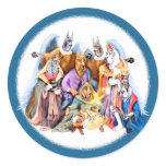 Great Dane Christmas Nativity Round Stickers