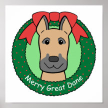 Great Dane Christmas Posters