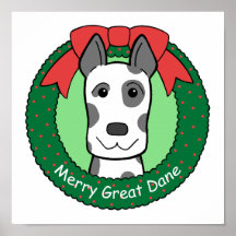 Great Dane Christmas Print