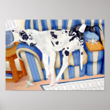 Great Dane Couch Taters Poster