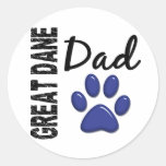 Great Dane Dad 2 Round Stickers