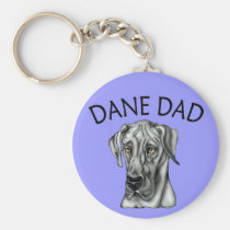 Great Dane Dad Black UC keychains