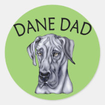 Great Dane Dad Blue UC stickers