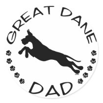 Great Dane Dad Jumper Round Stickers