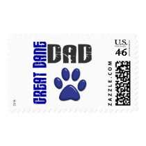 GREAT DANE DAD Paw Print 2 Postage Stamp
