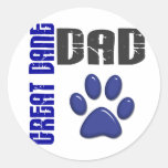 GREAT DANE DAD Paw Print 2 Stickers
