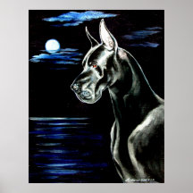 Great Dane - Dark Moon Print