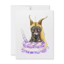 Great Dane Fawn Birthday Cake invitations by DanesRUs Great Dane Fawn Birthday Cake invitations