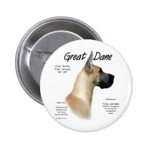 Great Dane (fawn) History Design Buttons