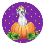Great Dane Halloween Harlequin UC Dane-O-Lantern stickers