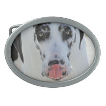 Great Dane - Harlequin - My Tongue Touches My Nose Belt Buckle