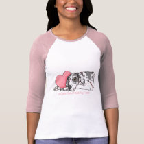 Great Dane Holds Heart Harlequin UC t-shirts