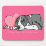 Great Dane Holds Heart Mantle UC Mouse Mat