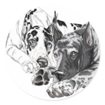 Great Dane Inseparable Round Sticker