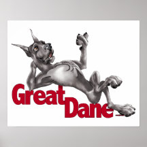 Great Dane Laid Back Black Poster