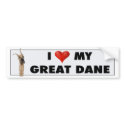Great Dane love sticker bumpersticker