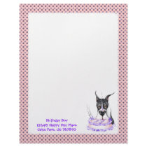 Great Dane Mantle Birthday Cake letterhead by DanesRUs Great Dane Mantle Birthday Cake letterhead