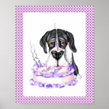 Great Dane Mantle UC Birthday Cake Posters