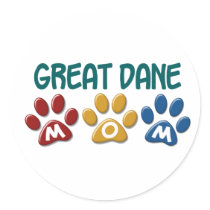 GREAT DANE Mom Paw Print 1 stickers by poochloverstuff GREAT DANE Mom Paw Print 1 stickers