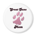 Great Dane Mom Pink Pawprint  - Magnet