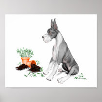 Great Dane Naughty Pup Mantle posters