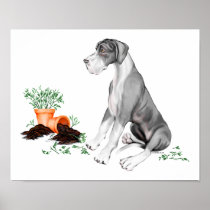 Great Dane Naughty Pup Mantle UC posters
