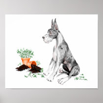 Great Dane Naughty Pup MerleB posters