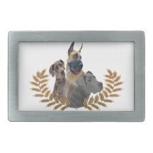 Great Dane Portrait Rectangular Belt Buckle