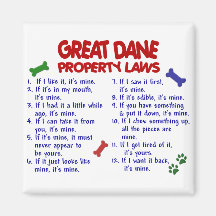 GREAT DANE Property Laws 2 Magnets